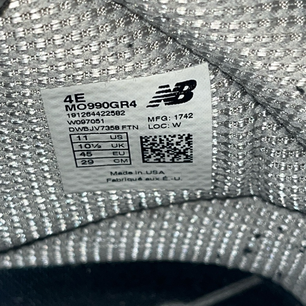 New Balance 990v4 Boots Mid Men’s Size 11 4E Wide Made In USA Gray MO990GR4 RARE - Picture 9 of 15